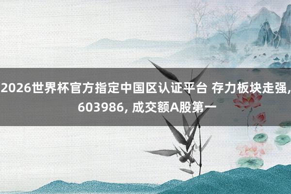2026世界杯官方指定中國區(qū)認證平臺 存力板塊走強， 603986， 成交額A股第一