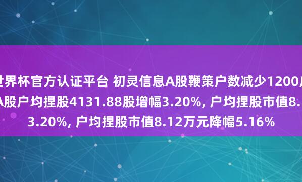世界杯官方認(rèn)證平臺(tái) 初靈信息A股鞭策戶數(shù)減少1200戶降幅3.05%， 招引A股戶均捏股4131.88股增幅3.20%， 戶均捏股市值8.12萬(wàn)元降幅5.16%