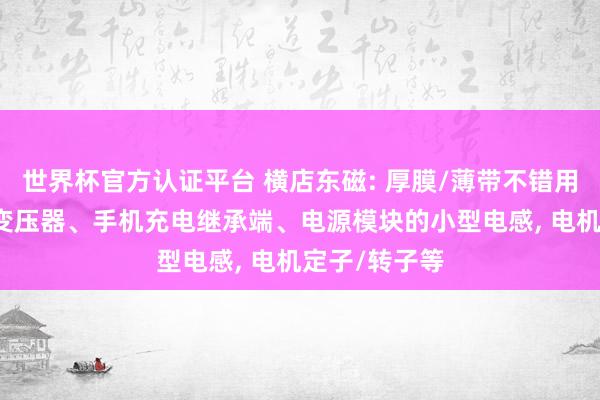 世界杯官方認證平臺 橫店東磁: 厚膜/薄帶不錯用于OBC中的變壓器、手機充電繼承端、電源模塊的小型電感， 電機定子/轉子等