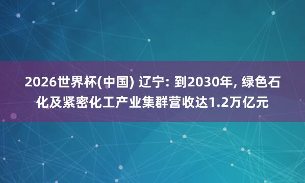 2026世界杯(中國) 遼寧: 到2030年， 綠色石化及緊密化工產業集群營收達1.2萬億元