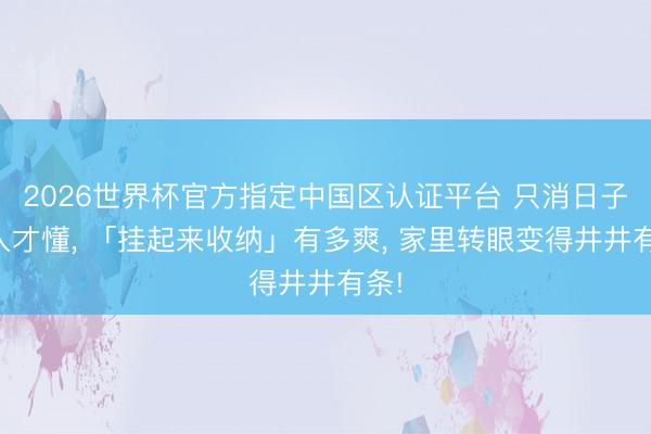 2026世界杯官方指定中國區(qū)認(rèn)證平臺 只消日子潛入才懂, 「掛起來收納」有多爽, 家里轉(zhuǎn)眼變得井井有條!